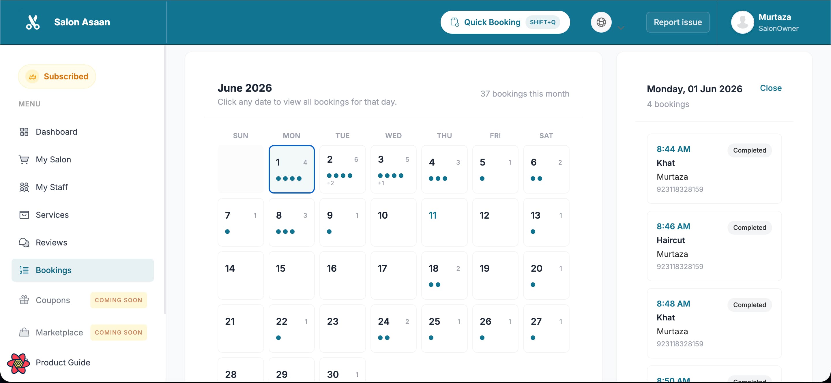 Manage Bookings